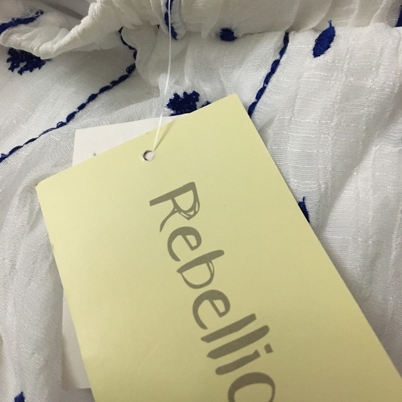 NWT REBELLION Off Shoulder Milos White Dress B - Picture 5 of 6